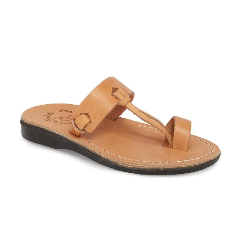 Women's Thong Sandals with a Beaded Design in Multicolor for a Beachy AestheticDavid - Natural Leather Sandal | Tan Women's Thong Sandals with a Beaded Design in Multicolor for a Beachy AestheticDavid - Natural Leather Sandal | Tan