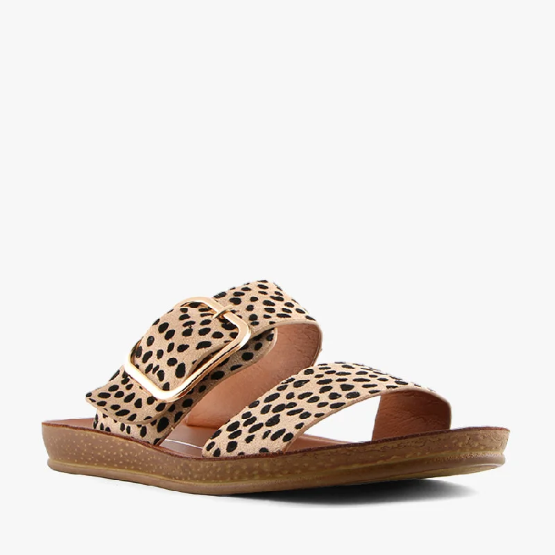 Women's Strappy Gladiator Sandals with Buckle Closures in Tan for a Boho LookDOTI CHEETAH Women's Strappy Gladiator Sandals with Buckle Closures in Tan for a Boho LookDOTI CHEETAH