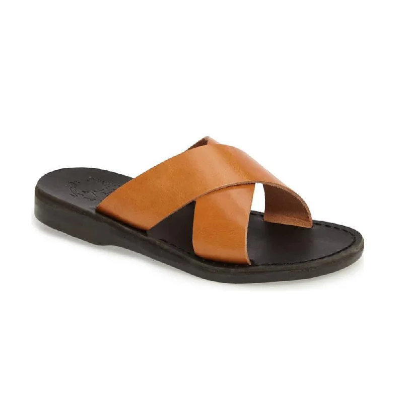 Women's Ankle - Strap Sandals with a Block Heel in Red for a Sophisticated StyleElan - Leather Cross Strap Sandal | Black Tan Women's Ankle - Strap Sandals with a Block Heel in Red for a Sophisticated StyleElan - Leather Cross Strap Sandal | Black Tan