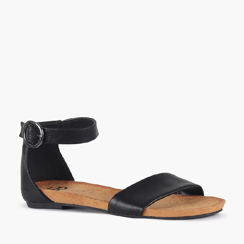 Women's Flat Slide Sandals with a Memory Foam Insole in White for All - Day ComfortELLIS BLACK Women's Flat Slide Sandals with a Memory Foam Insole in White for All - Day ComfortELLIS BLACK