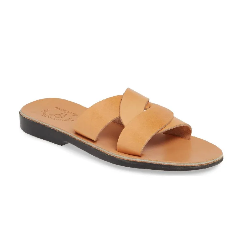 Women's Cork - Soled Espadrille Sandals with a Rope - Trimmed Upper in Navy for a Summer VibeEmily - Leather Crossover Strap Sandal | Tan Women's Cork - Soled Espadrille Sandals with a Rope - Trimmed Upper in Navy for a Summer VibeEmily - Leather Crossover Strap Sandal | Tan