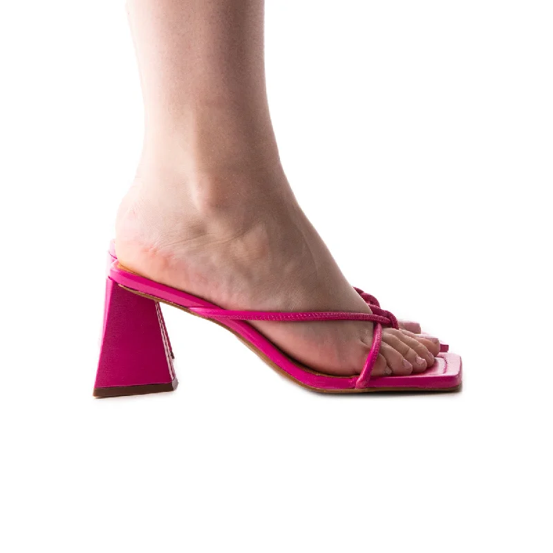 Women's Rhinestone - Embellished Open - Toe Sandals in Silver for a Glamorous Party LookErmal Fuchsia Leather Women's Rhinestone - Embellished Open - Toe Sandals in Silver for a Glamorous Party LookErmal Fuchsia Leather