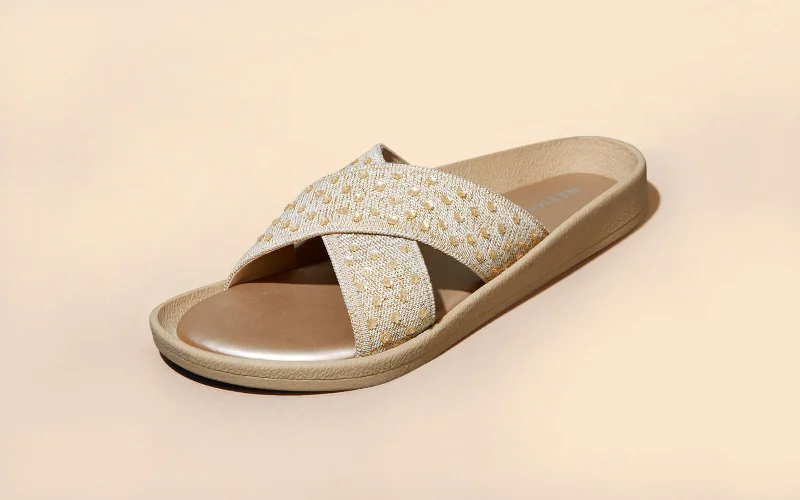 Plus Size Women's Wide - Width Platform Sandals in Black for Added Comfort and HeightEthnic Cross Strap Sandals : Beige Plus Size Women's Wide - Width Platform Sandals in Black for Added Comfort and HeightEthnic Cross Strap Sandals : Beige