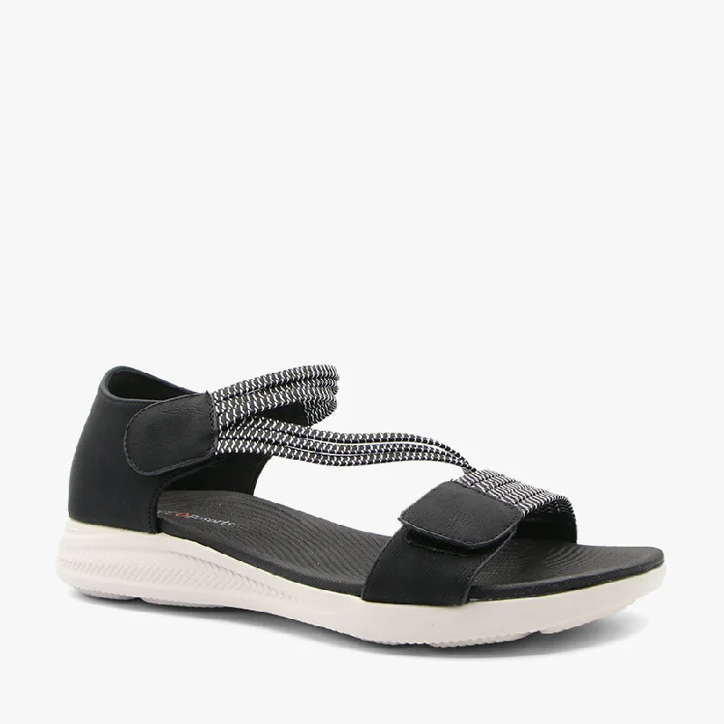 Waterproof Women's Rubber Beach Sandals with Arch Support in Blue for Water ActivitiesFADE BLACK Waterproof Women's Rubber Beach Sandals with Arch Support in Blue for Water ActivitiesFADE BLACK