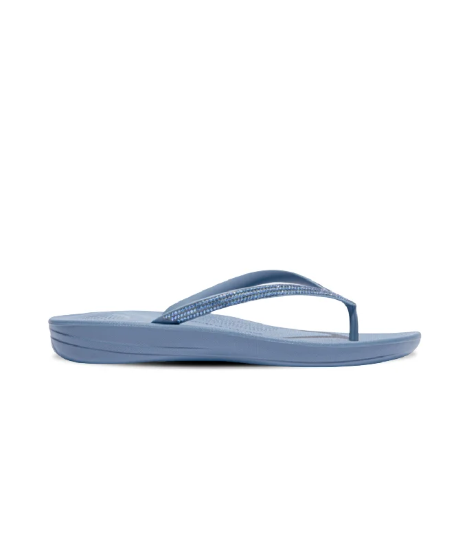 Women's Sandals with a Floral - Printed Upper in Pink for a Feminine Spring LookFitFlop iQushion Sparkle Thongs Blue