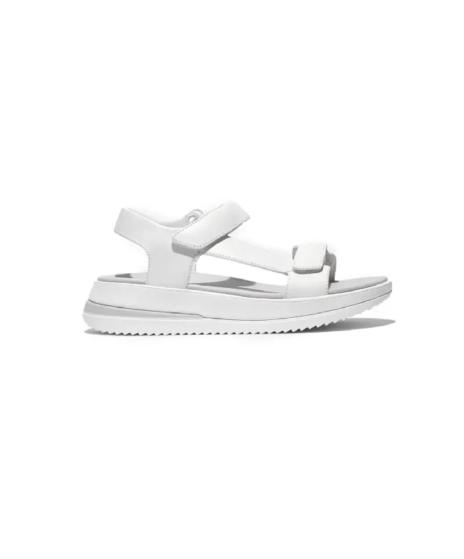 Child - Friendly Women's Sandals with a Secure Buckle in Purple for Moms on the GoFitFlop Surfer Adjustable Leather Back-Strap Sandals White Child - Friendly Women's Sandals with a Secure Buckle in Purple for Moms on the GoFitFlop Surfer Adjustable Leather Back-Strap Sandals White