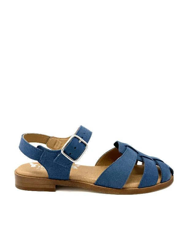 Women's Sandals with a Glitter - Coated Strap in Gold for a Sparkly Summer OutfitFrankie Sandal in Blue from Novacas Women's Sandals with a Glitter - Coated Strap in Gold for a Sparkly Summer OutfitFrankie Sandal in Blue from Novacas