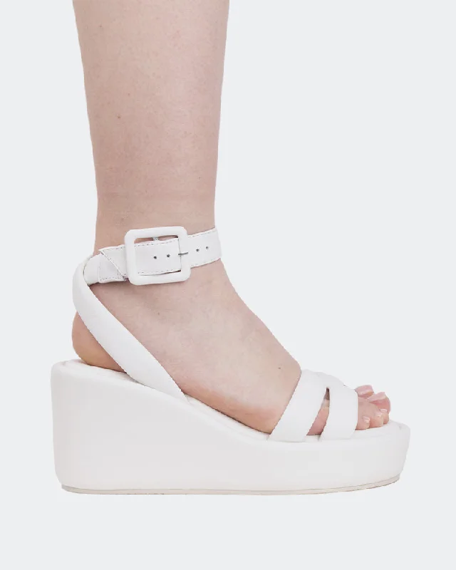 Adjustable Strap Women's Sandals with a Padded Heel in Pink for a Custom FitGeralda White Leather Adjustable Strap Women's Sandals with a Padded Heel in Pink for a Custom FitGeralda White Leather