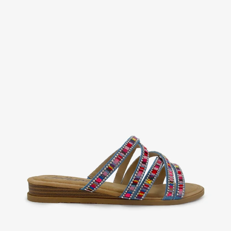 Women's Thong Sandals with a Beaded Design in Multicolor for a Beachy AestheticGLISTEN BRIGHT MULTI Women's Thong Sandals with a Beaded Design in Multicolor for a Beachy AestheticGLISTEN BRIGHT MULTI