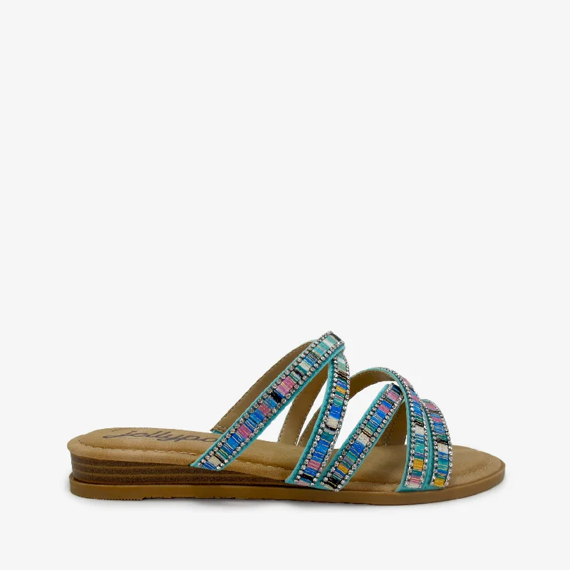 Adjustable Strap Women's Sandals with a Padded Heel in Pink for a Custom FitGLISTEN LT.BLUE Adjustable Strap Women's Sandals with a Padded Heel in Pink for a Custom FitGLISTEN LT.BLUE