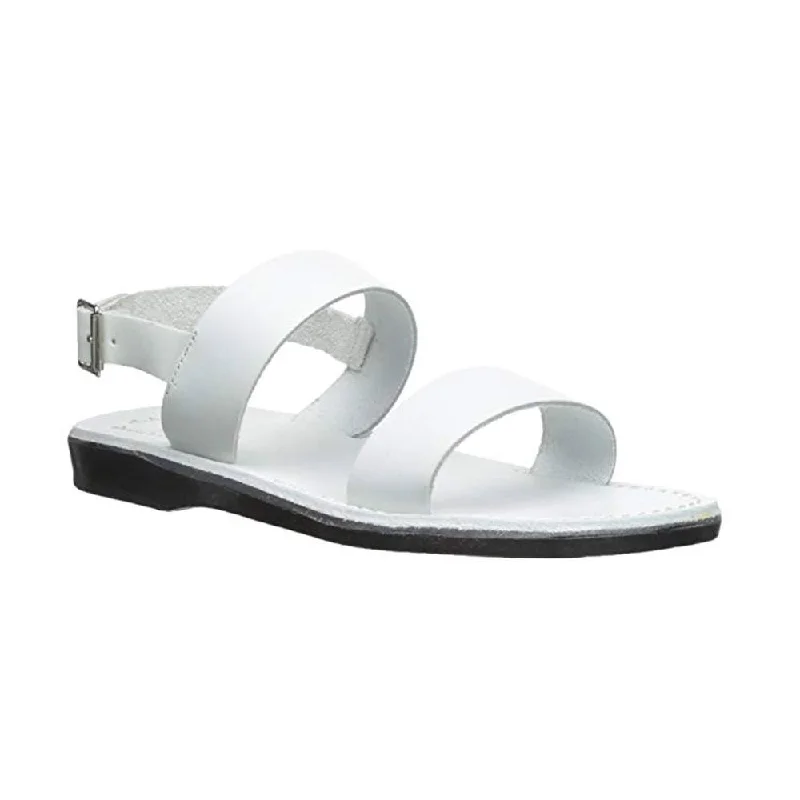 Shock - Absorbing Women's Sandals with a Soft Insole in Black for Active LifestylesGolan - Leather Slingback Flat Sandal | White