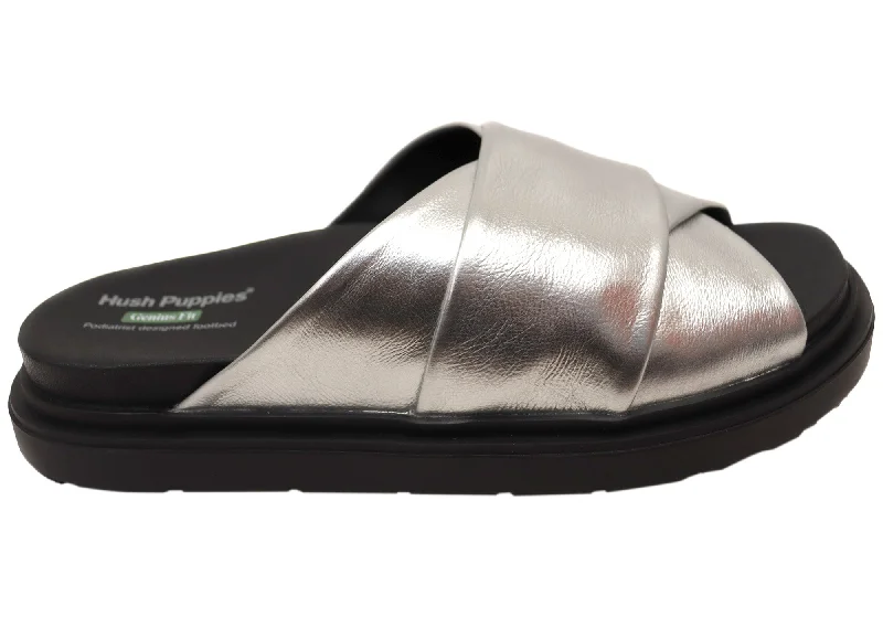 Orthopedic Women's Sandals with Arch Support in Gray for Foot HealthHush Puppies Float Womens Comfortable Leather Slides Sandals Orthopedic Women's Sandals with Arch Support in Gray for Foot HealthHush Puppies Float Womens Comfortable Leather Slides Sandals