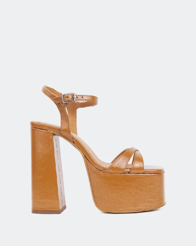 Sustainable Women's Recycled Material Sandals in Beige for Eco - Conscious ShoppersIves Cognac Naplack Sustainable Women's Recycled Material Sandals in Beige for Eco - Conscious ShoppersIves Cognac Naplack