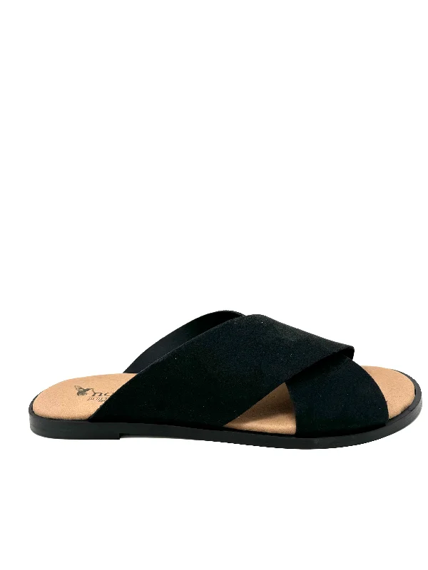 Shock - Absorbing Women's Sandals with a Soft Insole in Black for Active LifestylesJamie Slide in Black from Novacas Shock - Absorbing Women's Sandals with a Soft Insole in Black for Active LifestylesJamie Slide in Black from Novacas