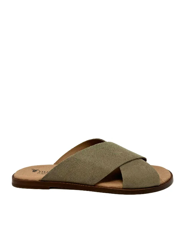 Orthopedic Women's Sandals with Arch Support in Gray for Foot HealthJamie Slide in Taupe from Novacas Orthopedic Women's Sandals with Arch Support in Gray for Foot HealthJamie Slide in Taupe from Novacas