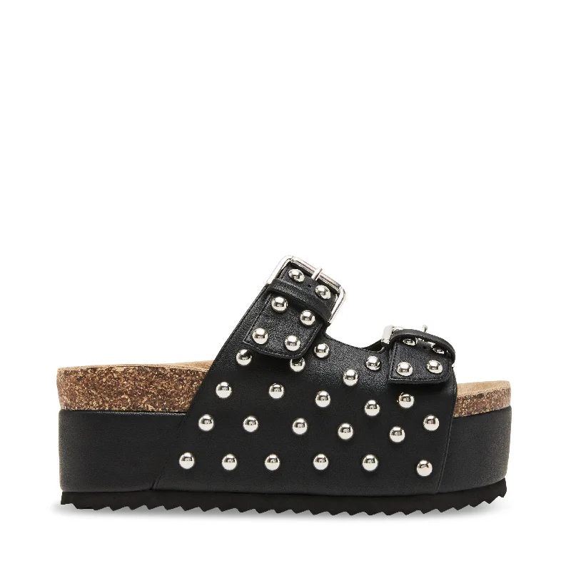 Women's Leather - Strapped Sandals with a Braided Detail in Brown for a Rustic AppealKali-S Sandal BLACK WITH STUDS Women's Leather - Strapped Sandals with a Braided Detail in Brown for a Rustic AppealKali-S Sandal BLACK WITH STUDS