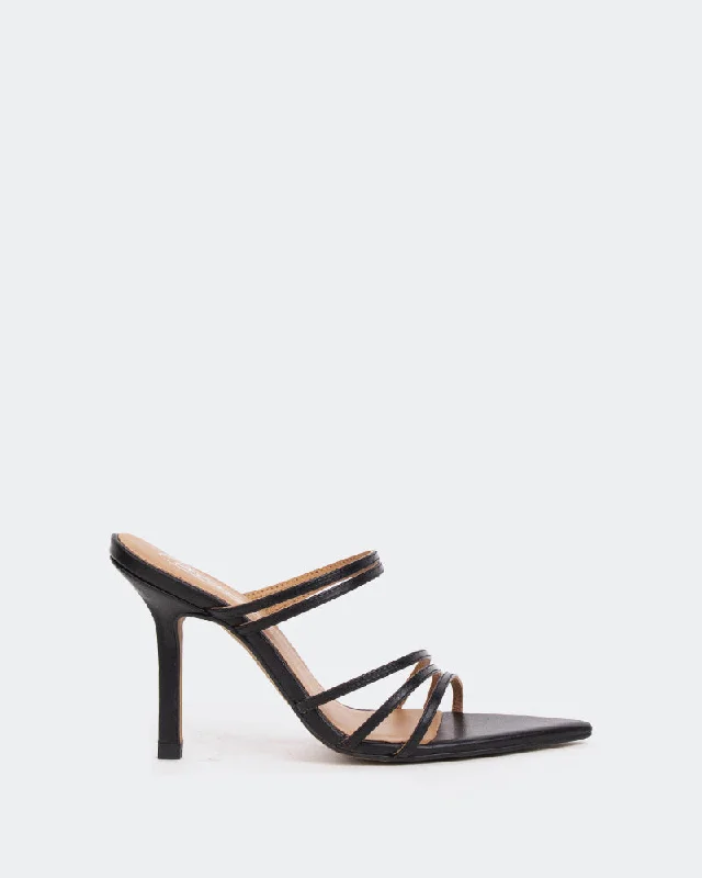 Women's Rhinestone - Embellished Open - Toe Sandals in Silver for a Glamorous Party LookKaten, Black Leather/Cuir Noir Women's Rhinestone - Embellished Open - Toe Sandals in Silver for a Glamorous Party LookKaten, Black Leather/Cuir Noir