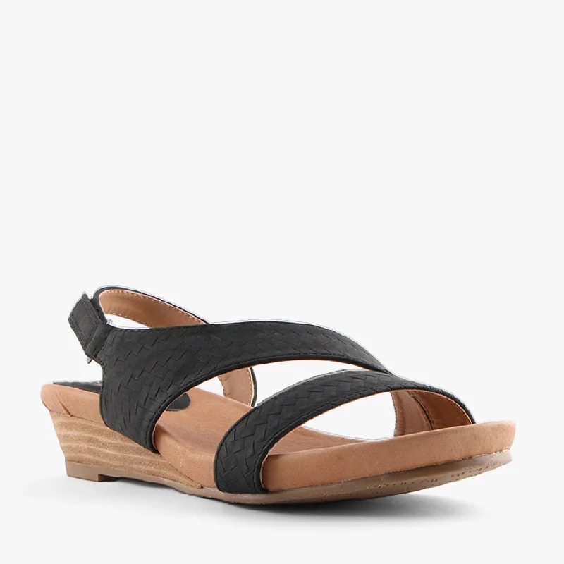 Women's Cork - Soled Espadrille Sandals with a Rope - Trimmed Upper in Navy for a Summer VibeKAY BLACK Women's Cork - Soled Espadrille Sandals with a Rope - Trimmed Upper in Navy for a Summer VibeKAY BLACK