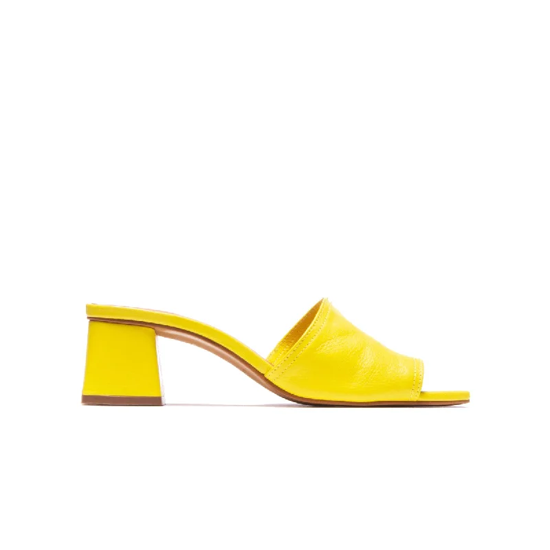 Women's Sandals with a Glitter - Coated Strap in Gold for a Sparkly Summer OutfitKenya Yellow Leather Women's Sandals with a Glitter - Coated Strap in Gold for a Sparkly Summer OutfitKenya Yellow Leather