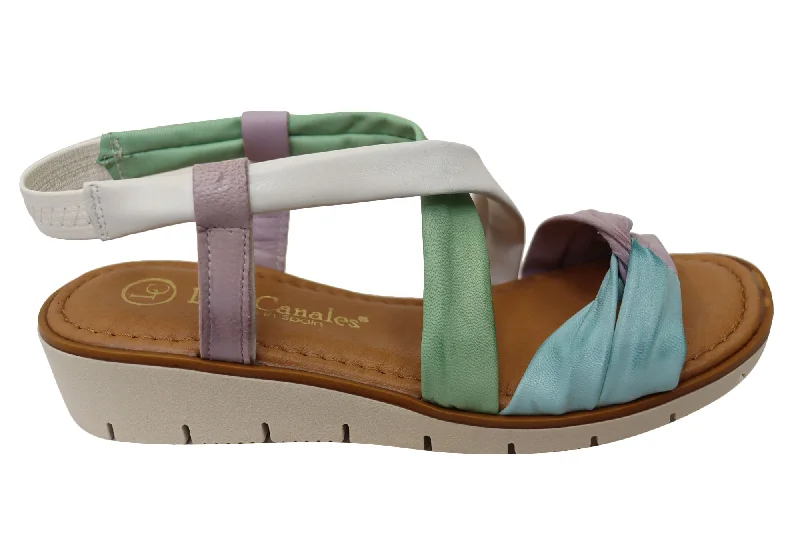 Elastic - Strap Women's Sandals with a Padded Toe in Teal for Easy On - and - OffLola Canales Bella Womens Comfortable Leather Sandals Made In Spain Elastic - Strap Women's Sandals with a Padded Toe in Teal for Easy On - and - OffLola Canales Bella Womens Comfortable Leather Sandals Made In Spain