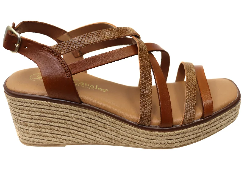 Women's Leather - Strapped Sandals with a Braided Detail in Brown for a Rustic AppealLola Canales Cathy Womens Spanish Leather Wedge Sandals Women's Leather - Strapped Sandals with a Braided Detail in Brown for a Rustic AppealLola Canales Cathy Womens Spanish Leather Wedge Sandals