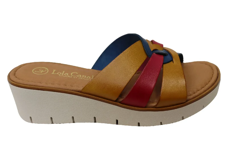 Waterproof Women's Rubber Beach Sandals with Arch Support in Blue for Water ActivitiesLola Canales Zena Womens Comfortable Spanish Leather Slides Sandals Waterproof Women's Rubber Beach Sandals with Arch Support in Blue for Water ActivitiesLola Canales Zena Womens Comfortable Spanish Leather Slides Sandals