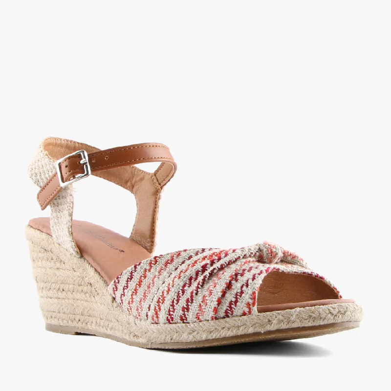 Adjustable Strap Women's Sandals with a Padded Heel in Pink for a Custom FitLOU RED