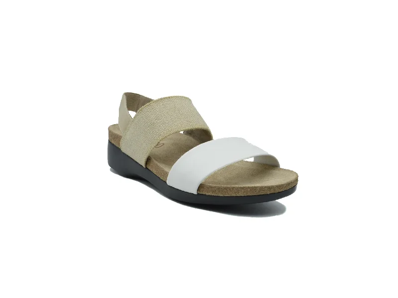 Women's Flat Slide Sandals with a Memory Foam Insole in White for All - Day ComfortMUNRO M485752 Pisces Women's Flat Slide Sandals with a Memory Foam Insole in White for All - Day ComfortMUNRO M485752 Pisces