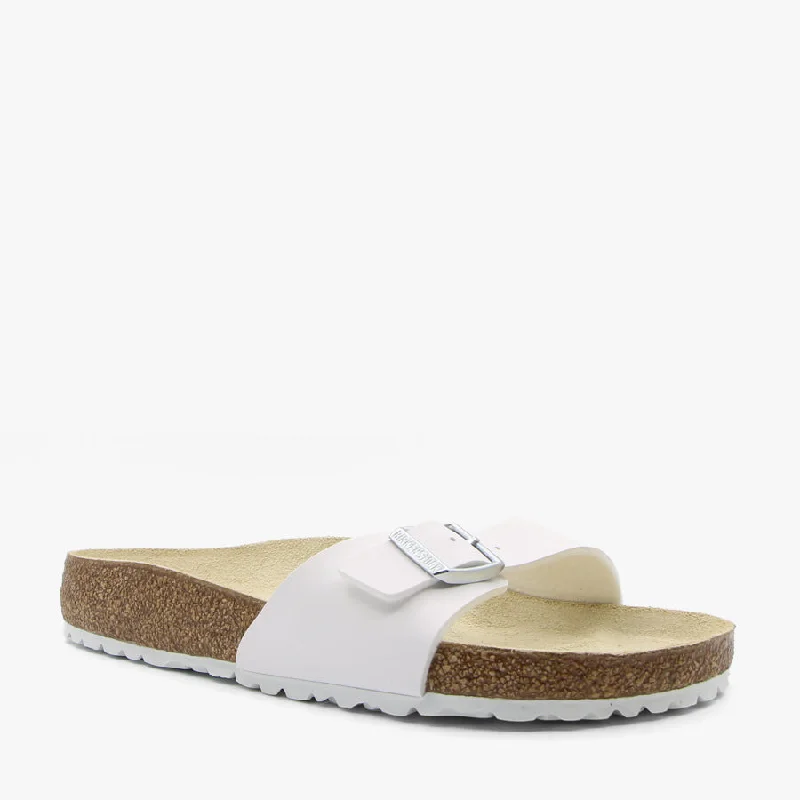 Women's Ankle - Strap Sandals with a Block Heel in Red for a Sophisticated StyleMADRID WHITE BIRKO-FLOR Women's Ankle - Strap Sandals with a Block Heel in Red for a Sophisticated StyleMADRID WHITE BIRKO-FLOR