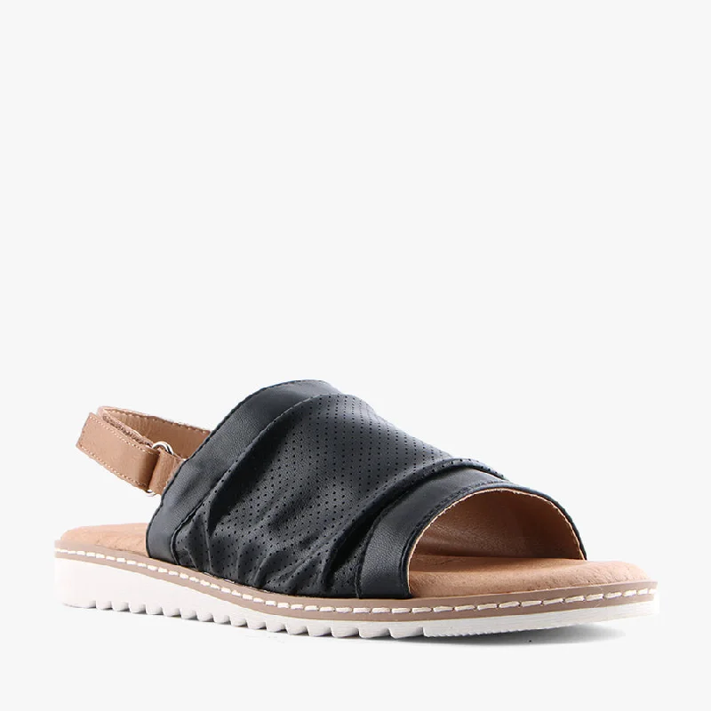 Adjustable Strap Women's Sandals with a Padded Heel in Pink for a Custom FitMAKO BLACK Adjustable Strap Women's Sandals with a Padded Heel in Pink for a Custom FitMAKO BLACK