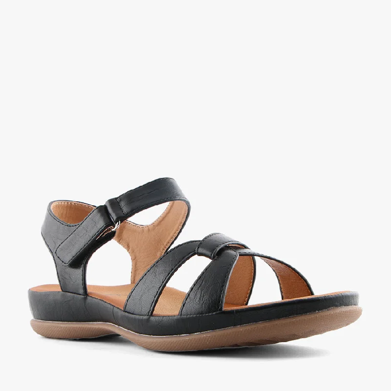 Women's Sandals with a Glitter - Coated Strap in Gold for a Sparkly Summer OutfitMILTY BLACK Women's Sandals with a Glitter - Coated Strap in Gold for a Sparkly Summer OutfitMILTY BLACK