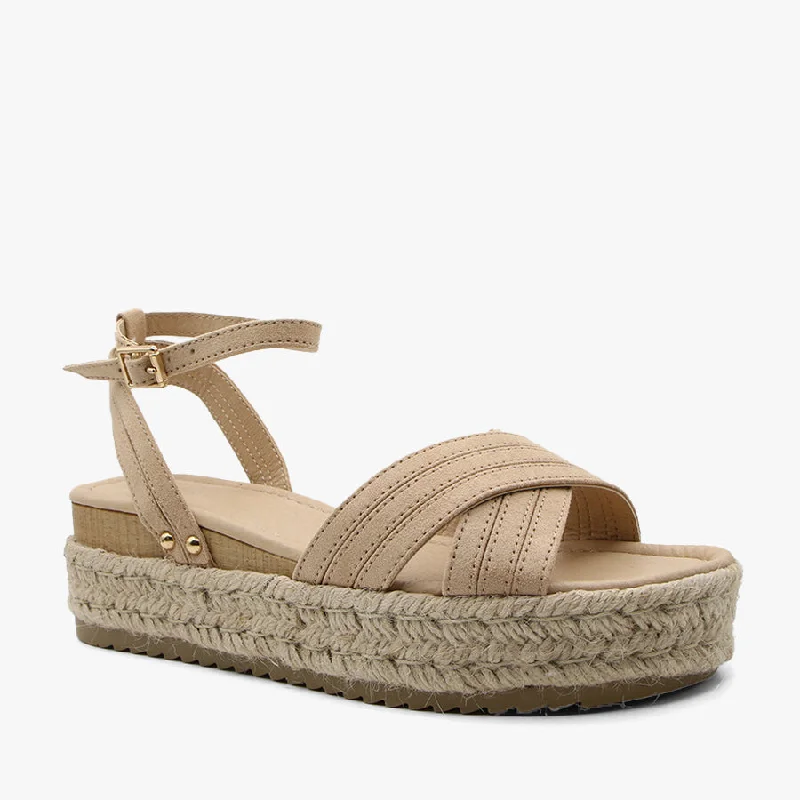 Women's Sandals with a Floral - Printed Upper in Pink for a Feminine Spring LookMIRI NUDE SUEDE Women's Sandals with a Floral - Printed Upper in Pink for a Feminine Spring LookMIRI NUDE SUEDE