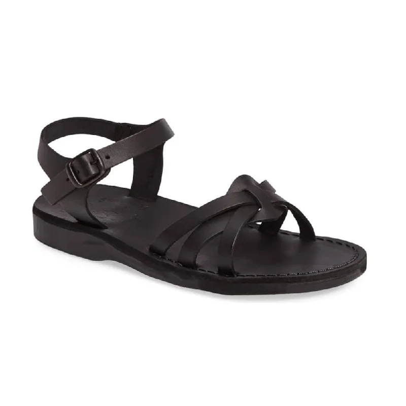 Sustainable Women's Recycled Material Sandals in Beige for Eco - Conscious ShoppersMiriam - Leather Slingback Buckle Sandal | Black Sustainable Women's Recycled Material Sandals in Beige for Eco - Conscious ShoppersMiriam - Leather Slingback Buckle Sandal | Black