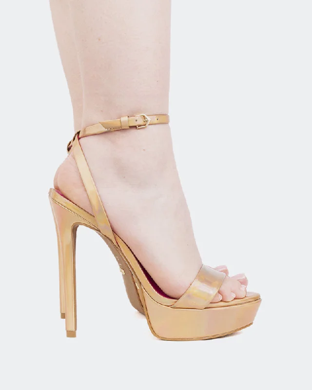 Lightweight Women's Mesh - Paneled Sandals in Yellow for BreathabilityMorena Gold Mirror Lightweight Women's Mesh - Paneled Sandals in Yellow for BreathabilityMorena Gold Mirror