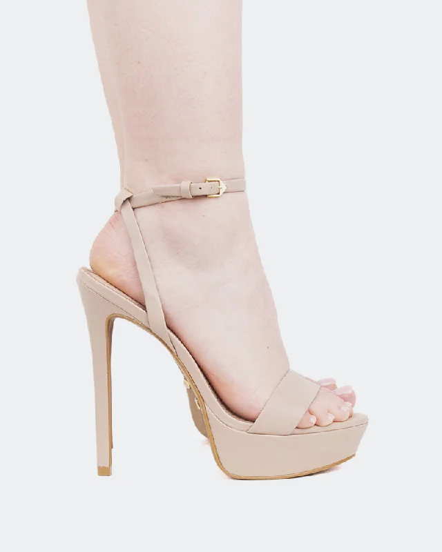 Sustainable Women's Recycled Material Sandals in Beige for Eco - Conscious ShoppersMorena Nude Leather Sustainable Women's Recycled Material Sandals in Beige for Eco - Conscious ShoppersMorena Nude Leather