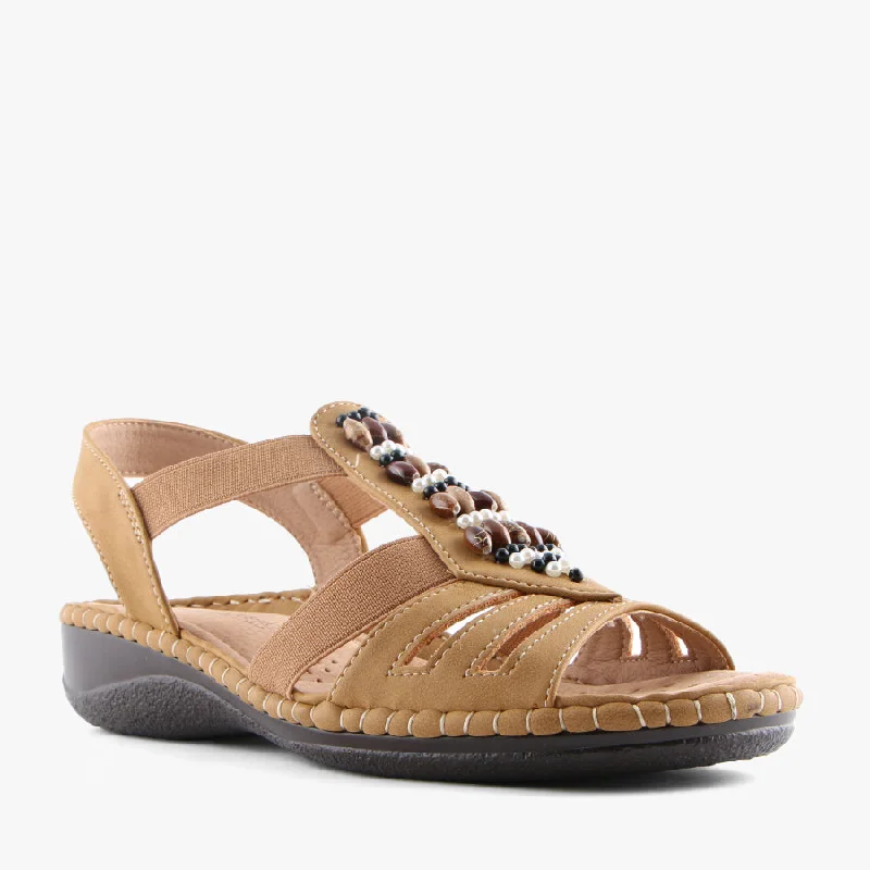 Shock - Absorbing Women's Sandals with a Soft Insole in Black for Active LifestylesMUSTANG TAN Shock - Absorbing Women's Sandals with a Soft Insole in Black for Active LifestylesMUSTANG TAN