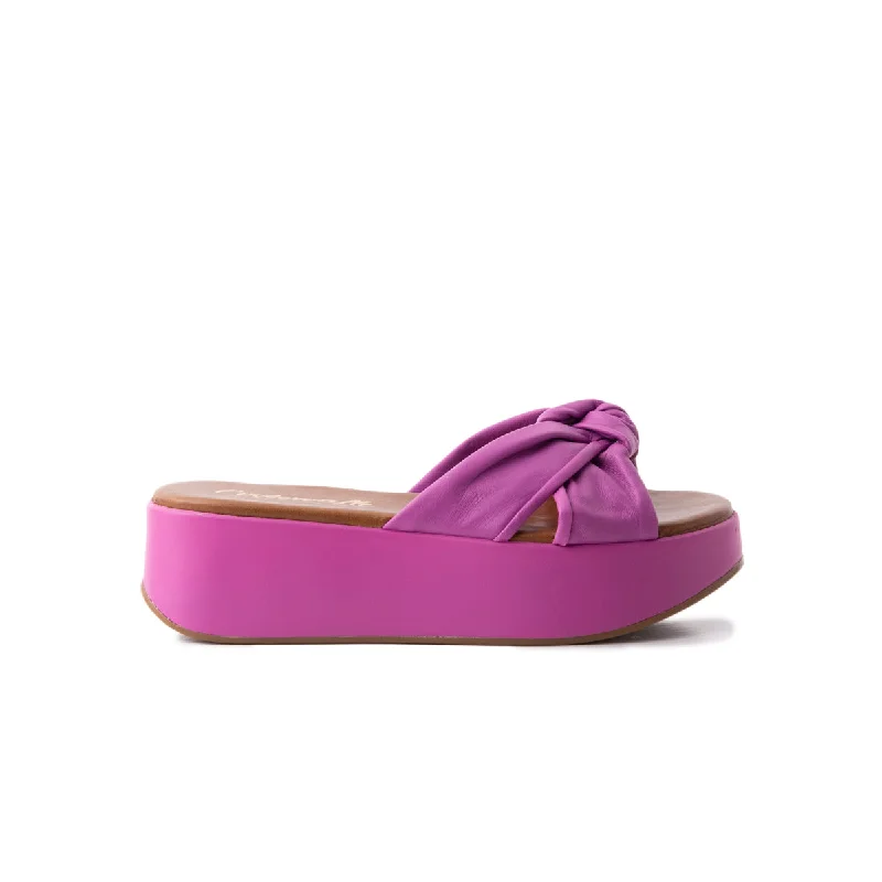 Women's Cork - Soled Espadrille Sandals with a Rope - Trimmed Upper in Navy for a Summer VibeNicaragua Purple Leather Women's Cork - Soled Espadrille Sandals with a Rope - Trimmed Upper in Navy for a Summer VibeNicaragua Purple Leather