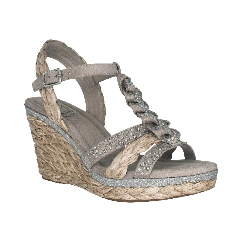 Elastic - Strap Women's Sandals with a Padded Toe in Teal for Easy On - and - OffOliza Platform Wedge Sandal with Memory Foam Elastic - Strap Women's Sandals with a Padded Toe in Teal for Easy On - and - OffOliza Platform Wedge Sandal with Memory Foam