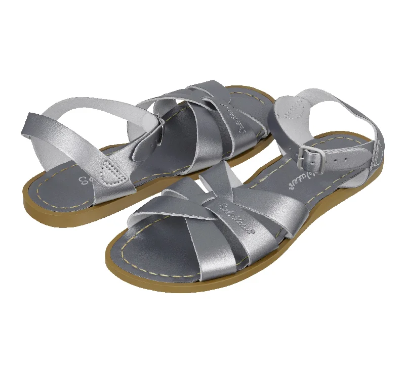 Child - Friendly Women's Sandals with a Secure Buckle in Purple for Moms on the GoOriginal Pewter Womens Sandal Child - Friendly Women's Sandals with a Secure Buckle in Purple for Moms on the GoOriginal Pewter Womens Sandal