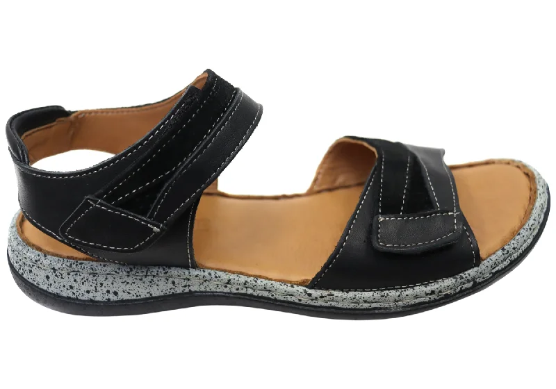 Plus Size Women's Wide - Width Platform Sandals in Black for Added Comfort and HeightOrizonte Easy Womens Adjustable Comfortable European Leather Sandals Plus Size Women's Wide - Width Platform Sandals in Black for Added Comfort and HeightOrizonte Easy Womens Adjustable Comfortable European Leather Sandals