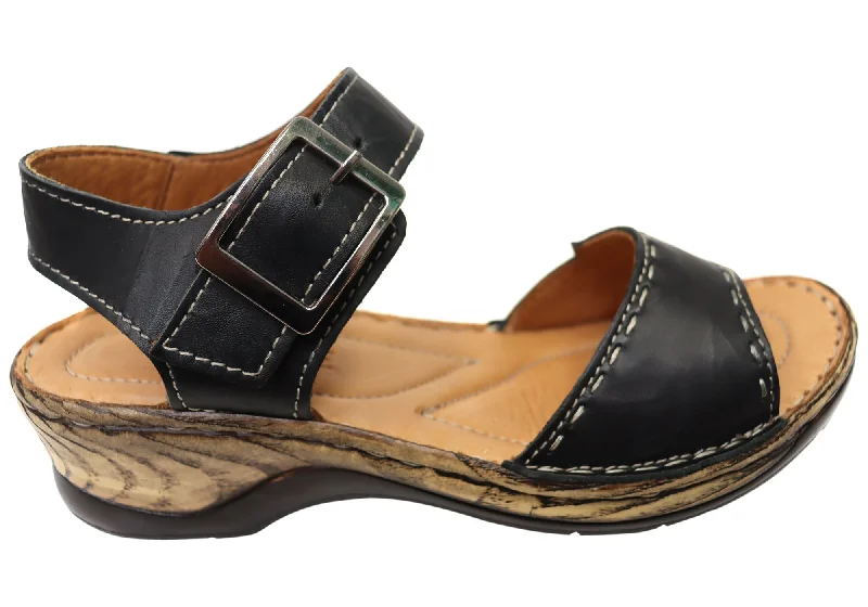 Plus Size Women's Wide - Width Platform Sandals in Black for Added Comfort and HeightOrizonte Time Womens Comfortable European Leather Sandals Plus Size Women's Wide - Width Platform Sandals in Black for Added Comfort and HeightOrizonte Time Womens Comfortable European Leather Sandals