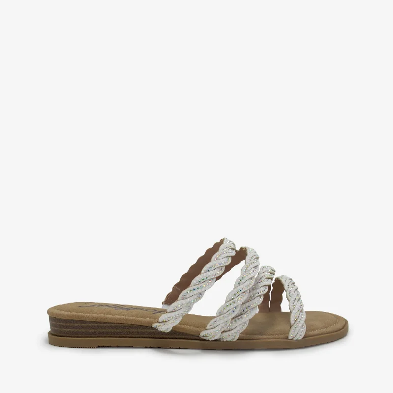 Plus Size Women's Wide - Width Platform Sandals in Black for Added Comfort and HeightPATIENCE WHITE / SILVER Plus Size Women's Wide - Width Platform Sandals in Black for Added Comfort and HeightPATIENCE WHITE / SILVER