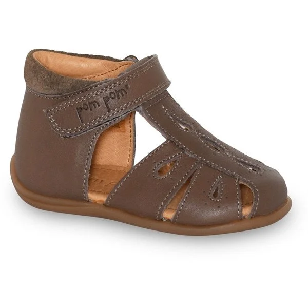 Anti - Slip Women's Sandals with a Grooved Sole in Green for Outdoor AdventuresPom Pom Sandal Drops Velcro Latte Anti - Slip Women's Sandals with a Grooved Sole in Green for Outdoor AdventuresPom Pom Sandal Drops Velcro Latte