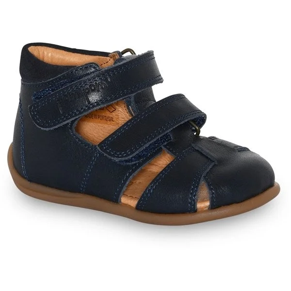 Waterproof Women's Rubber Beach Sandals with Arch Support in Blue for Water ActivitiesPom Pom Sandal Two Velcro Navy Waterproof Women's Rubber Beach Sandals with Arch Support in Blue for Water ActivitiesPom Pom Sandal Two Velcro Navy