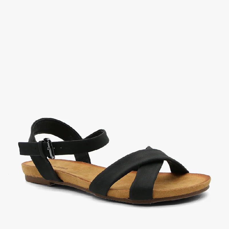 Shock - Absorbing Women's Sandals with a Soft Insole in Black for Active LifestylesROSE BLACK NUBUCK Shock - Absorbing Women's Sandals with a Soft Insole in Black for Active LifestylesROSE BLACK NUBUCK