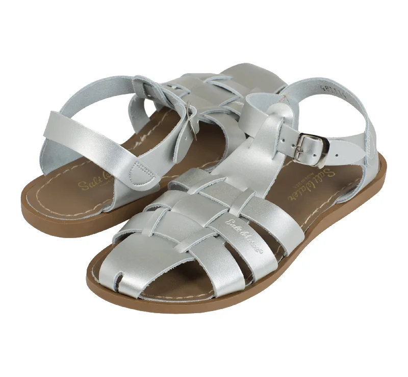 Child - Friendly Women's Sandals with a Secure Buckle in Purple for Moms on the GoShark Original Silver Womens Sandal Child - Friendly Women's Sandals with a Secure Buckle in Purple for Moms on the GoShark Original Silver Womens Sandal