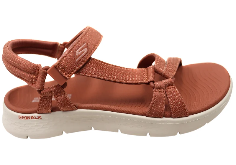 Women's Sandals with a Glitter - Coated Strap in Gold for a Sparkly Summer OutfitSkechers Womens GOwalk Flex Sandal Sublime Comfortable Sandals Women's Sandals with a Glitter - Coated Strap in Gold for a Sparkly Summer OutfitSkechers Womens GOwalk Flex Sandal Sublime Comfortable Sandals