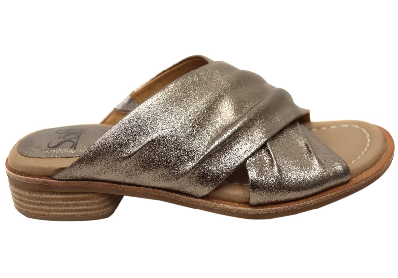 Women's Rhinestone - Embellished Open - Toe Sandals in Silver for a Glamorous Party LookSofft Fallon Womens Leather Slides Sandals With Comfort Footbed Women's Rhinestone - Embellished Open - Toe Sandals in Silver for a Glamorous Party LookSofft Fallon Womens Leather Slides Sandals With Comfort Footbed