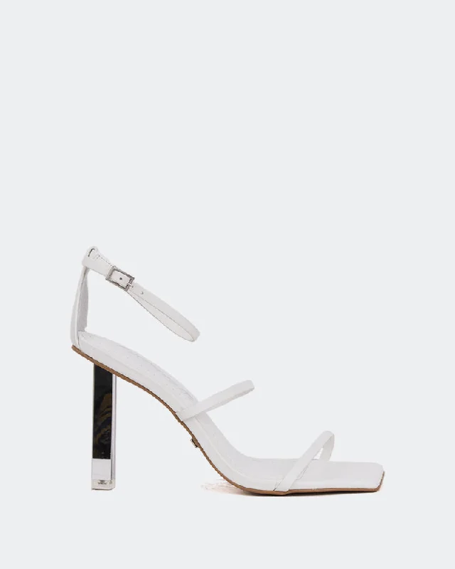 Shock - Absorbing Women's Sandals with a Soft Insole in Black for Active LifestylesSpace White Leather Shock - Absorbing Women's Sandals with a Soft Insole in Black for Active LifestylesSpace White Leather