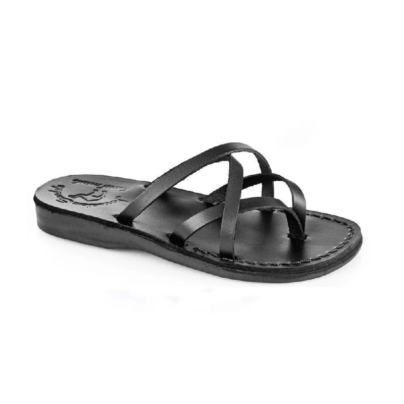 Elastic - Strap Women's Sandals with a Padded Toe in Teal for Easy On - and - OffTamar - Leather Strappy Flip Flops | Black Elastic - Strap Women's Sandals with a Padded Toe in Teal for Easy On - and - OffTamar - Leather Strappy Flip Flops | Black